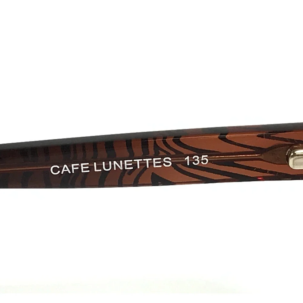 Cafe Lunettes Eyeglasses Frames 3234 C1 Brown Cat Eye Tiger Print 53-16-135